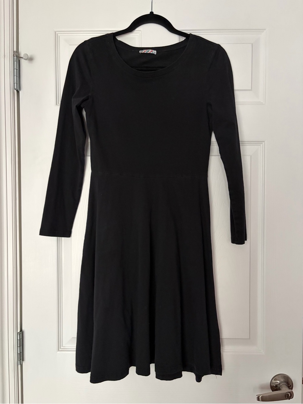 Black Long-Sleeve Fit & Flare Dress